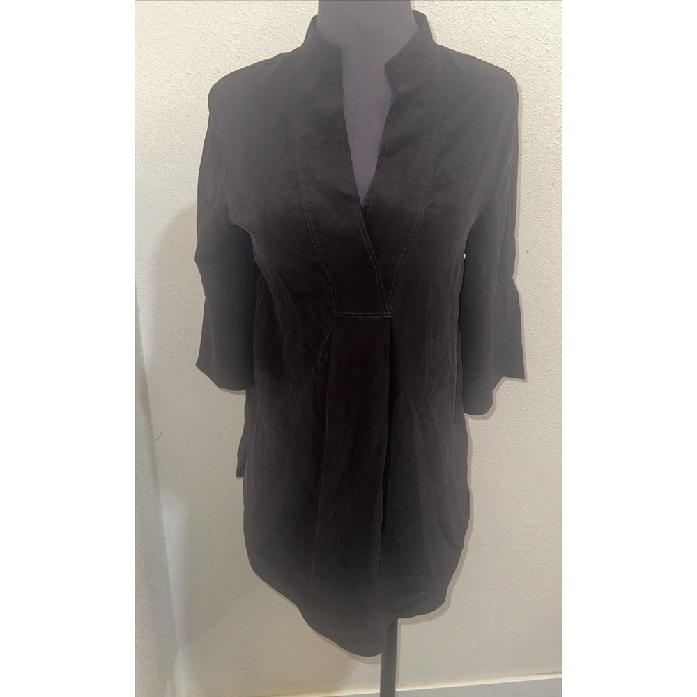 By Malene Birger Black‎ Tunic Blouse / Top Size 34 3/4 Sleeve V-neck
